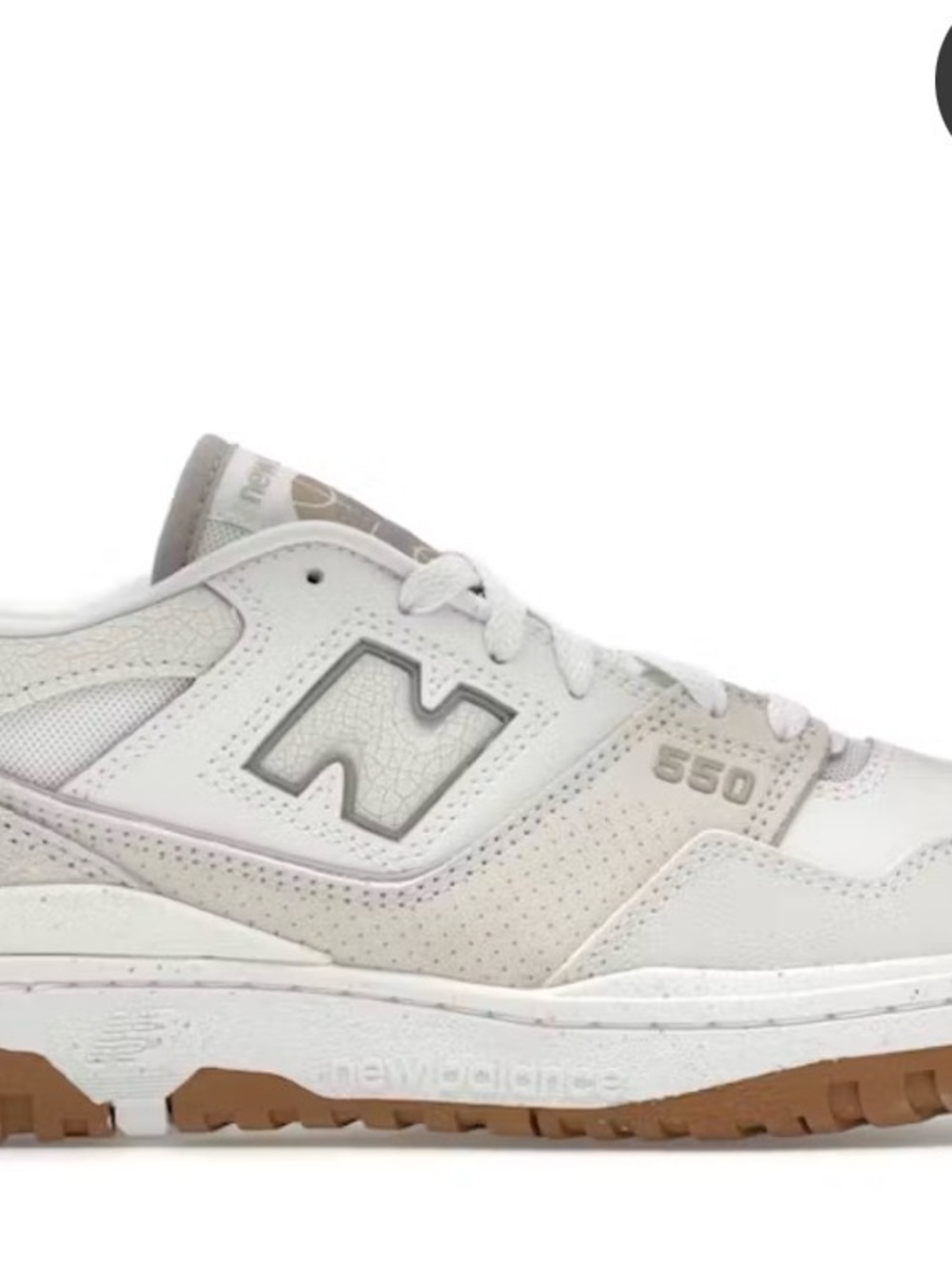 New Balance Women's 550 Low-Top Sneaker in White and Gum